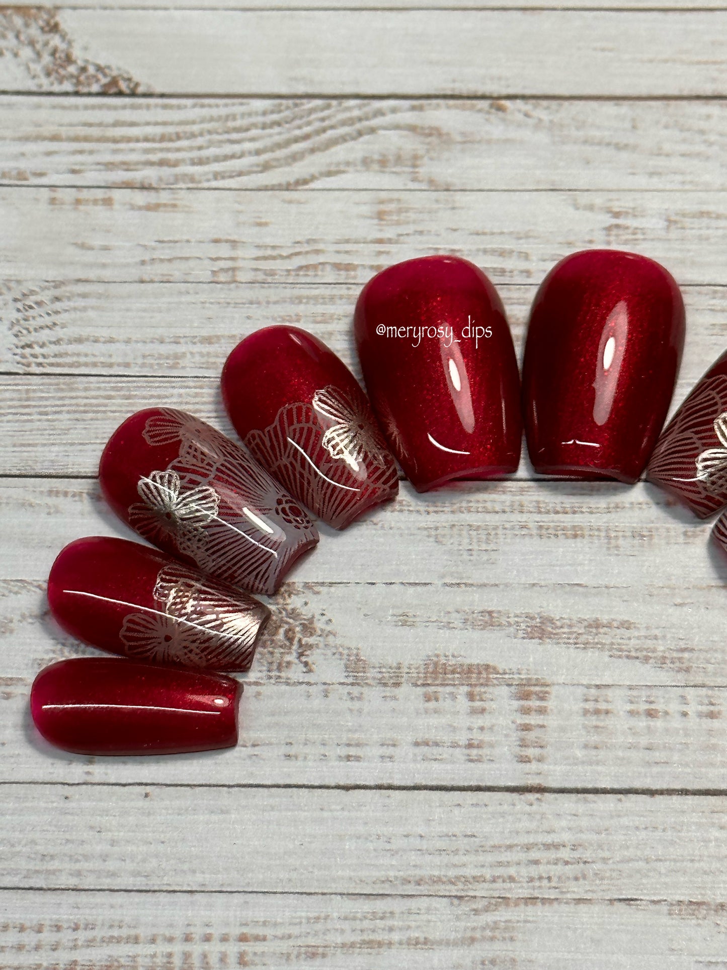 Burgundy Nights Pre-Designed Press-On Nail Set