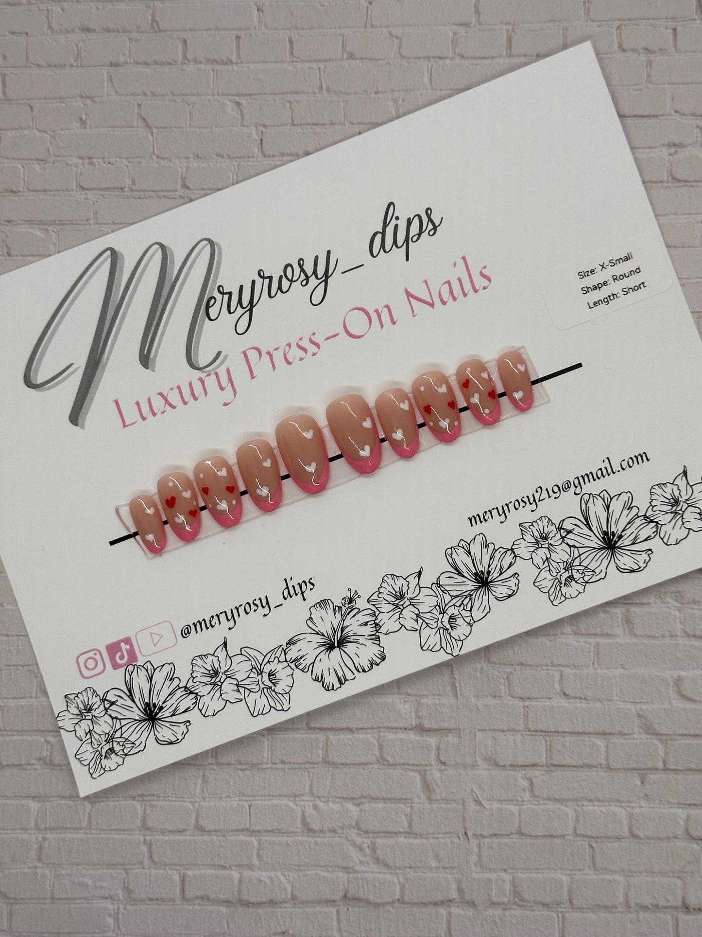 Pink French Tip V-Day Pre-Designed Set