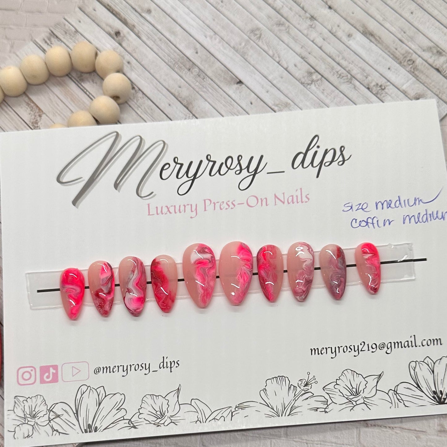 Pink, Red, White Marble Pre-Designed Set