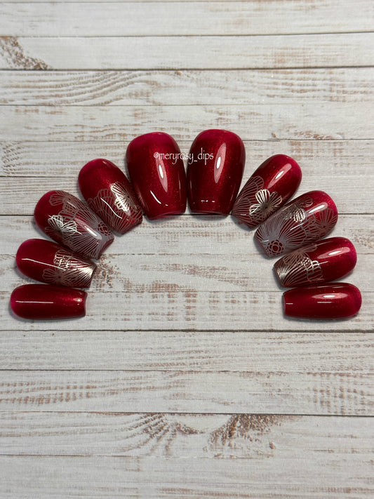 Burgundy Nights Pre-Designed Press-On Nail Set